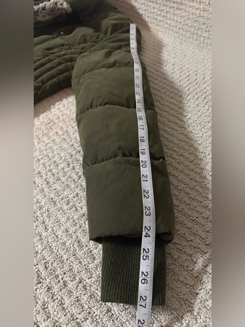 Nautica  NWOT Olive Puffer Coat with Faux Fur Hood  Sz S - Picture 16 of 16